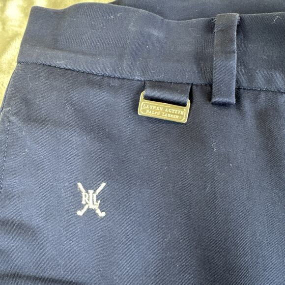 Lauren Active Ralph Lauren Chino Pants Women's 12 Navy White Embroidery (1195) - Picture 4 of 13